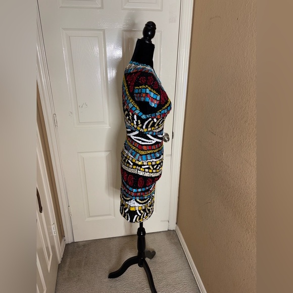 Alice + Olivia Multi Color Sequins Beaded Sz 0 Dress $895 Tracy Bendit NWT​ - Picture 4 of 8